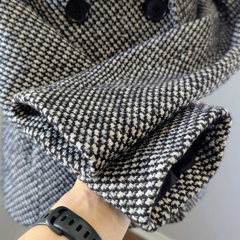 Ann Taylor LOFT Herringbone Wool Blend Peacoat Double Breasted Short Jacket XS - Picture 4 of 10